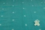 Mint Blue Woven Design Flowy HandLoom Pure Soft Cotton Fabric - Image 2