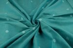 Mint Blue Woven Design Flowy HandLoom Pure Soft Cotton Fabric - Image 3