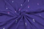 Blue Iris Woven Design Flowy HandLoom Pure Soft Cotton Fabric - Image 3