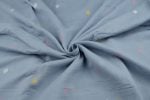 Cadet Gray Woven Design Flowy HandLoom Pure Soft Cotton Fabric - Image 3