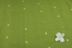 Yellowish Green Woven Design Flowy HandLoom Pure Soft Cotton Fabric - Image 2
