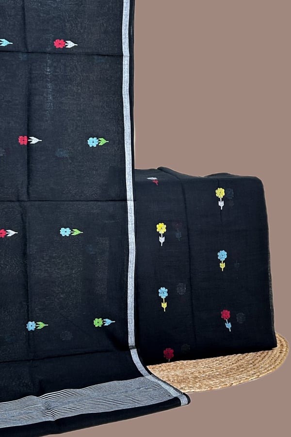 2pc Handloom Cotton Dupatta and Handloom Woven Design Top Fabric Set 2pc Handloom Cotton Dupatta and Handloom Woven Design Top Fabric Set - Image 1