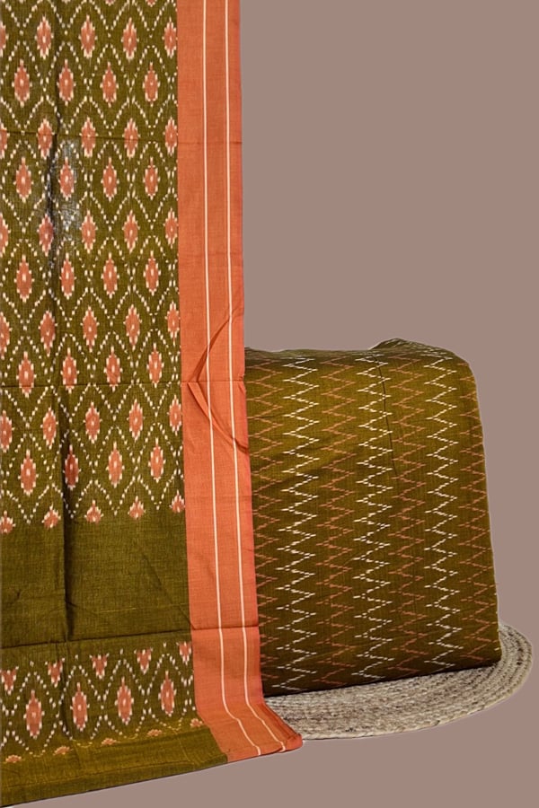 2pc Ikkat Cotton Dupatta and Handloom Soft Ikkat Cotton Top Fabric Set 2pc Ikkat Cotton Dupatta and Handloom Soft Ikkat Cotton Top Fabric Set - Image 1