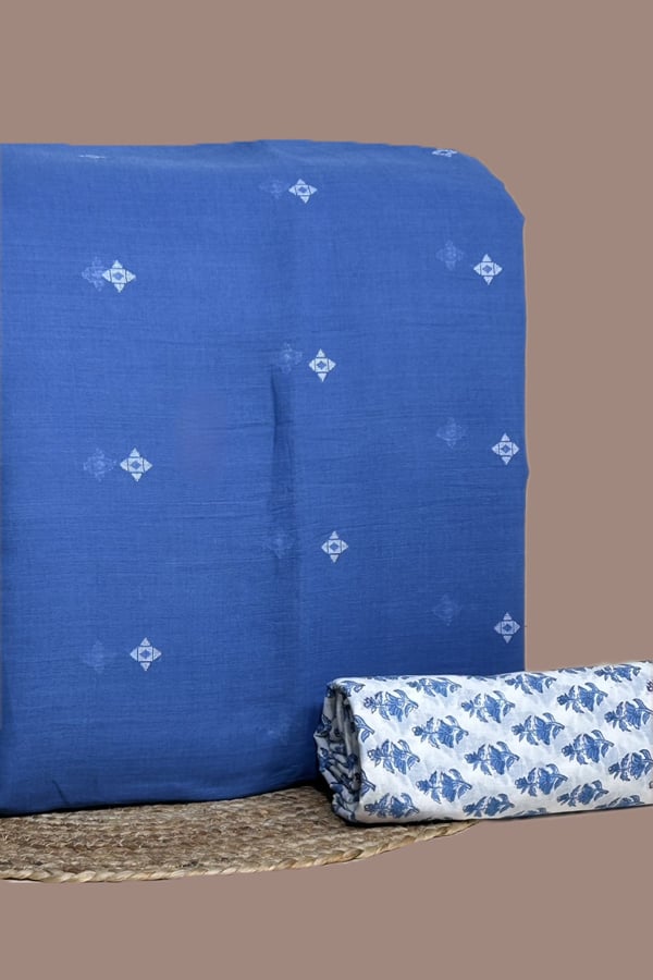 2pc Handloom Top And Pure Soft Cotton Bottom Fabric Set