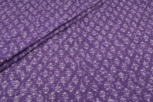 Grape Purple Bagru Handblock Printed Cotton Fabric