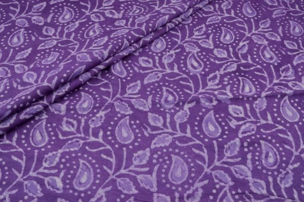Grape Purple Bagru Handblock Printed Cotton Fabric