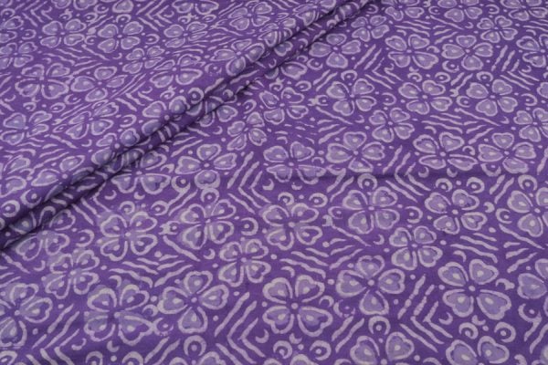 Grape Purple Bagru Handblock Printed Cotton Fabric