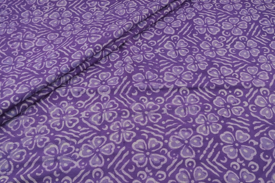 Grape Purple Bagru Handblock Printed Cotton Fabric Grape Purple Bagru Handblock Printed Cotton Fabric - Image 1