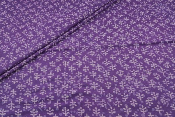 Grape Purple Bagru Handblock Printed Cotton Fabric
