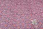 Carnation Pink MUL Floral Handblock Printed 100% Pure Soft Mul Cotton Fabric - Image 2