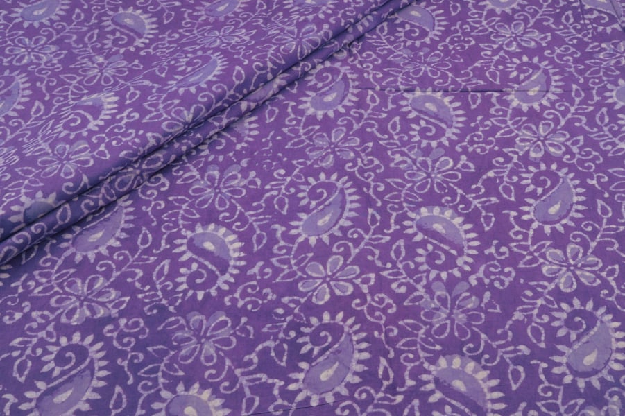 Grape Purple Bagru Handblock Printed Cotton Fabric Grape Purple Bagru Handblock Printed Cotton Fabric - Image 1