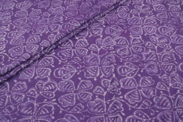 Grape Purple Bagru Handblock Printed Cotton Fabric