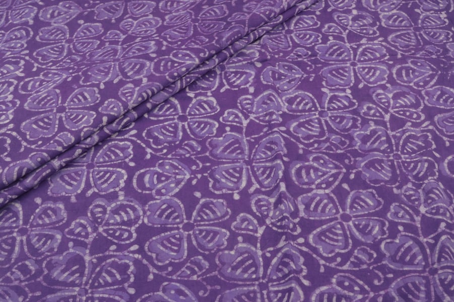 Grape Purple Bagru Handblock Printed Cotton Fabric Grape Purple Bagru Handblock Printed Cotton Fabric - Image 1