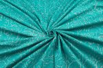 Turquoise Blue Bagru Handblock Printed Cotton Fabric - Image 3