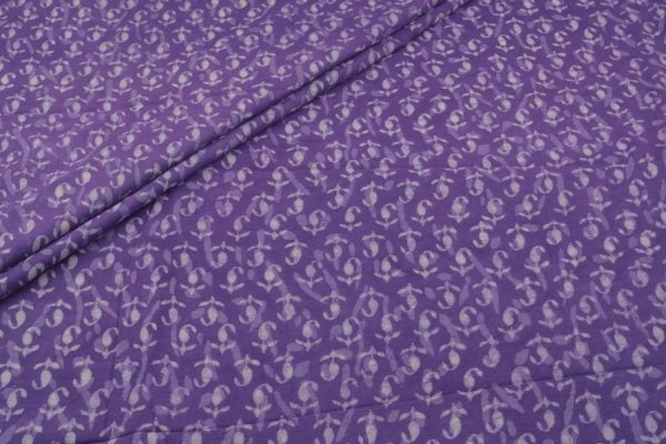 Grape Purple Bagru Handblock Printed Cotton Fabric