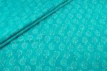 Turquoise Blue Bagru Handblock Printed Cotton Fabric