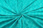 Turquoise Blue Bagru Handblock Printed Cotton Fabric - Image 3