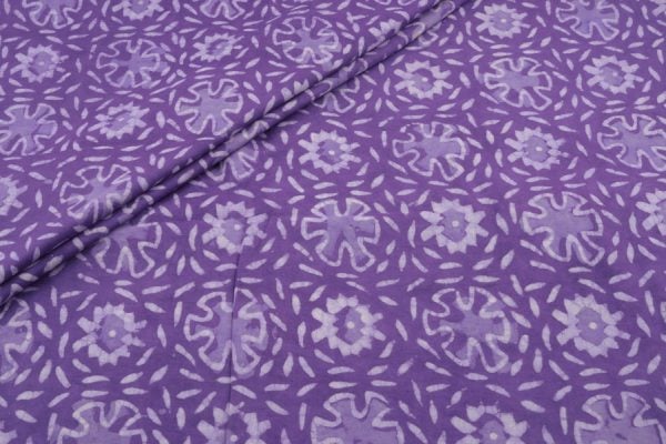 Grape Purple Bagru Handblock Printed Cotton Fabric