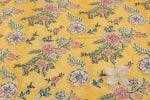 Bright Yellow Floral Handblock Printed 100% Pure Soft Cotton Fabric - Image 2
