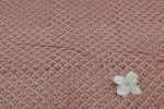 Dusty Rose Pink Floral Handblock Printed 100% Pure Soft Cotton Fabric - Image 2