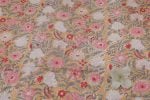 Flax Yellow Floral Handblock Printed 100% Pure Soft Cotton Fabric - Image 2