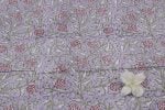 Pastel Purple Floral Handblock Printed 100% Pure Soft Cotton Fabric - Image 2