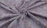 Pastel Purple Floral Handblock Printed 100% Pure Soft Cotton Fabric - Image 3