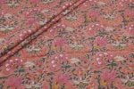 Candy Pink Floral Handblock Printed 100% Pure Soft Cotton Fabric