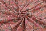 Candy Pink Floral Handblock Printed 100% Pure Soft Cotton Fabric - Image 3