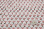 White Floral Handblock Printed 100% Pure Soft Cotton Fabric - Image 2