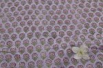 Pastel Purple Floral Handblock Printed 100% Pure Soft Cotton Fabric - Image 2
