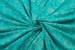 Turquoise Blue Bagru Handblock Printed Cotton Fabric - Image 3