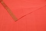 Neon Orange Handwoven Mangalgiri Zari Border Pure Cotton Fabric