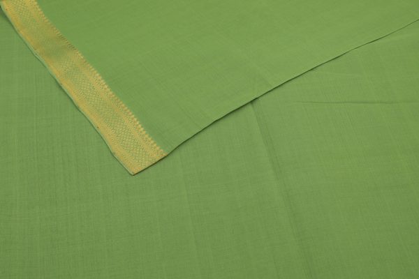 Pastel Green Handwoven Mangalgiri Zari Border Pure Cotton Fabric