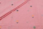 Bubblegum Pink Jamdani Woven Design Flowy HandLoom Pure Soft Cotton Fabric