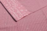 Puce Pink Handloom Jamdani Intricate Border Flowy HandLoom Pure Soft Cotton Fabric