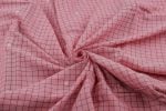 Puce Pink Handloom Jamdani Intricate Border Flowy HandLoom Pure Soft Cotton Fabric - Image 3