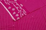 Hot Pink Handloom Jamdani Intricate Border Flowy HandLoom Pure Soft Cotton Fabric