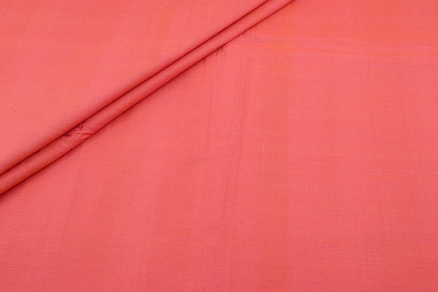 Coral Pink Handwoven Mangalgiri 100% Pure Cotton Fabric Coral Pink Handwoven Mangalgiri 100% Pure Cotton Fabric - Image 1