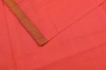 Sunset Orange Mangalgiri Nizam Zari Border Pure Cotton Fabric