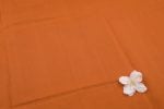 Deep Orange Mangalgiri Nizam Zari Border Pure Cotton Fabric - Image 2