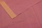 Pinkish Brown Mangalgiri Nizam Zari Border Pure Cotton Fabric