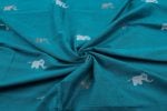 Teal Blue Soft CottonSilk Woven Design Flowy HandLoom Pure Soft Cotton Fabric - Image 3