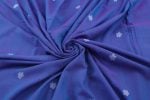 Purplish Blue Woven Design Flowy HandLoom Pure Soft Cotton Fabric - Image 3