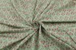 Tea Green Floral Handblock Printed 100% Pure Soft Cotton Fabric - Image 3