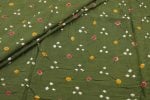 Fern Green Bandhani Tie Dye 100% Pure Soft Cotton Satin Finish Fabric
