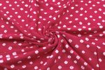 Dark Pink Bandhani Tie Dye 100% Pure Soft Cotton Satin Finish Fabric - Image 3