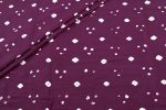 Plum Purple Bandhani Tie Dye 100% Pure Soft Cotton Satin Finish Fabric