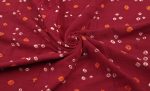 Bright Red Bandhani Tie Dye 100% Pure Soft Cotton Satin Finish Fabric - Image 3