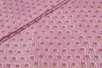 Pink Self-Zari Stripes Floral Handblock Printed 100% Pure Soft Cotton Fabric